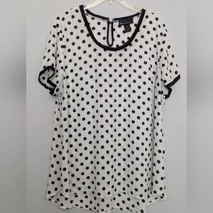 Lane Bryant Black and White Polka Dot Blouse